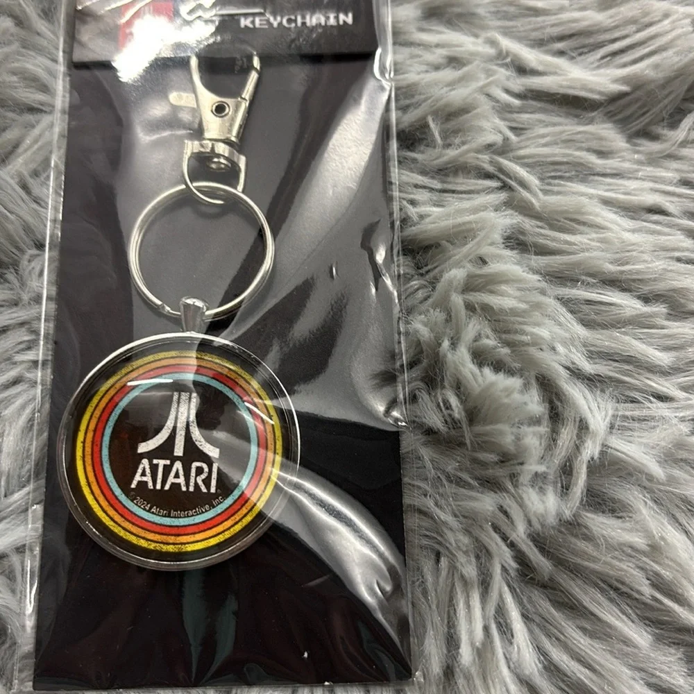 NWT Open Road Atari Stylish Black and Red Silver Keychain with Durable Design